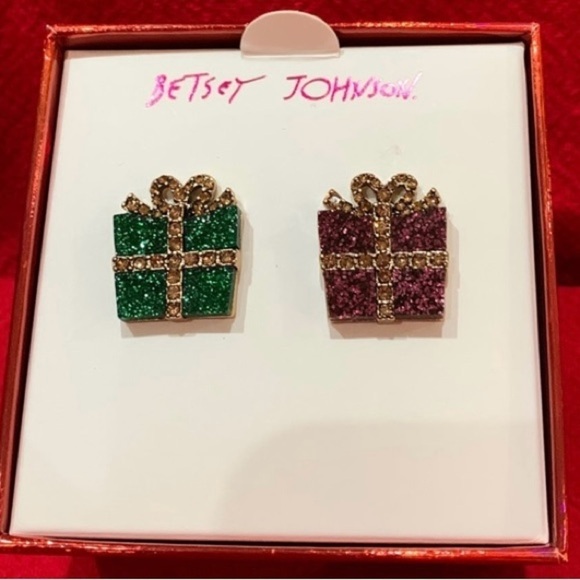 Betsey Johnson Jewelry - BETSEY JOHNSON Christmas Holiday Presents Gifts Mismatched Stud Earrings NEW NWT
